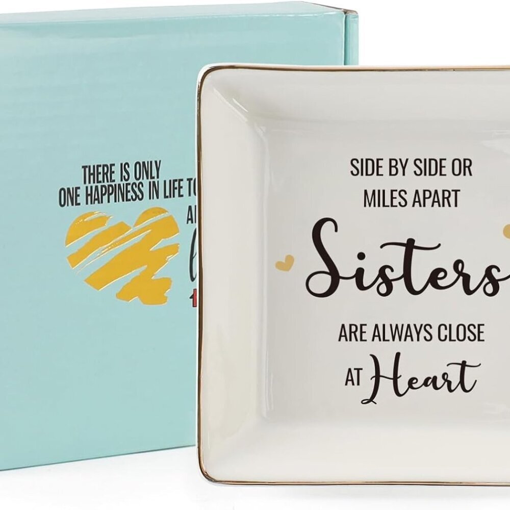 Ceramic Ring Dish Jewelry Tray for Mom Sister Friends